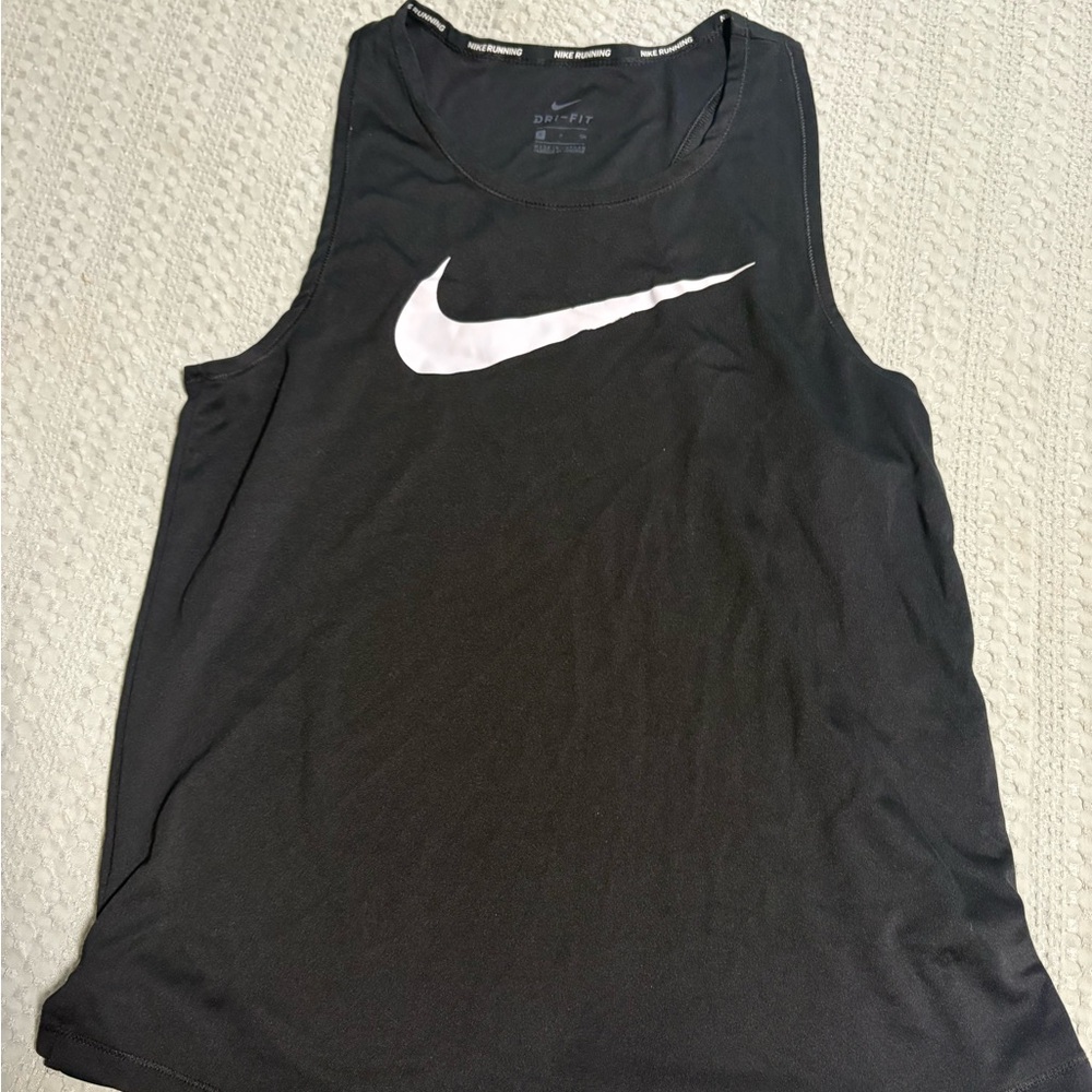 Nike Dri-FIT Black Sleeveless Top with White Swoosh